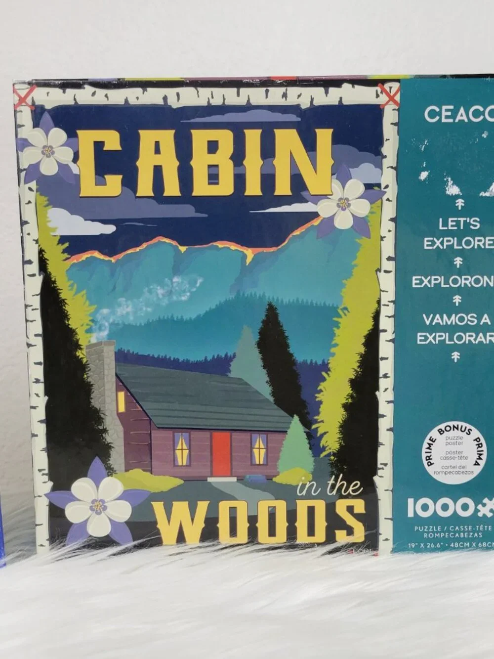 Lot of 2 1000 Piece Jigsaw Puzzles Cabin in the Woods Lighthouses Eurographics